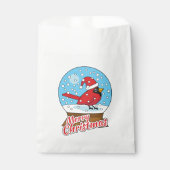 Sachets En Papier Globe des neiges avec cardinal rouge mignon (Devant)