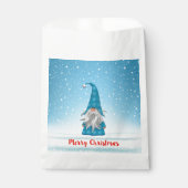 Sachets En Papier Gnome bleu sur neige (Devant)