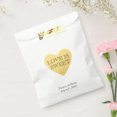 Sachets En Papier Gold coeur Love is Sweet personnalisé sac de faveu (Scellé)