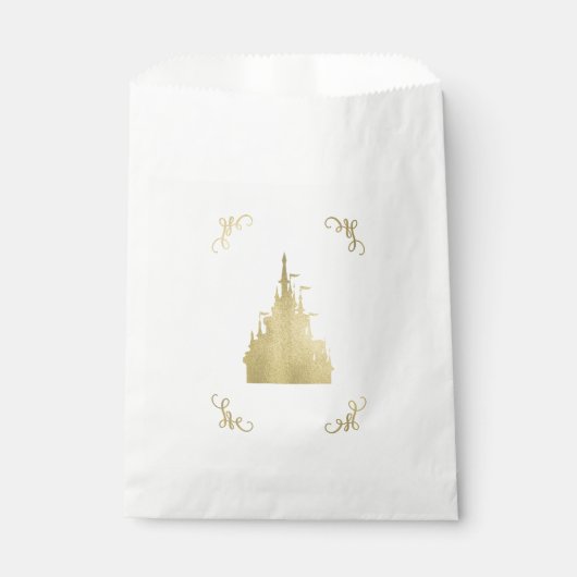 Sachets En Papier Gold Foil Princess Drapeau Castle Storybook Party (Devant)