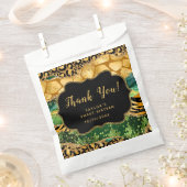 Sachets En Papier Gold Green Safari Agate Sweet sixteen Merci (Coupé)