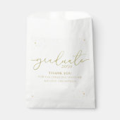 Sachets En Papier Gold Script Graduation Party personnalisé (Devant)