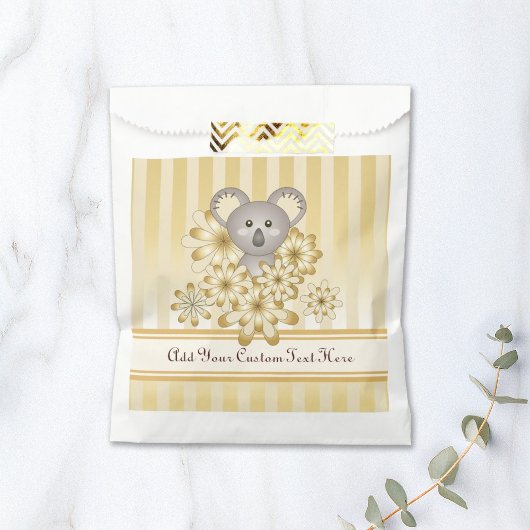 Sachets En Papier Gold Stripe Baby shower Koala / Anniversaire de en