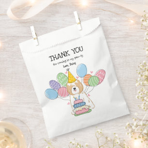 Sachets En Papier Gold Tibétain Terrier Anniversaire Merci Favor sac