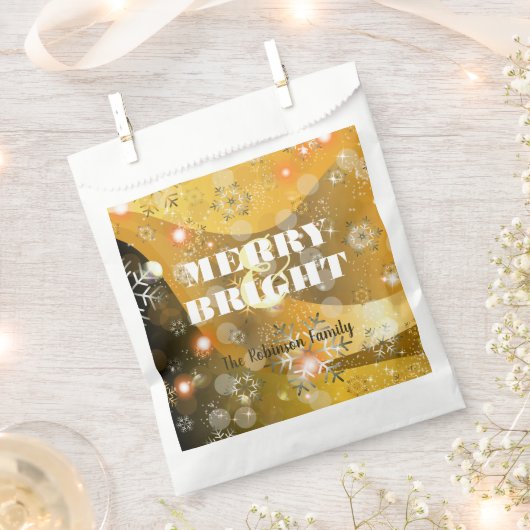 Sachets En Papier Gold Winter Wonderland Snowflakes et lumières Xmas (Coupé)