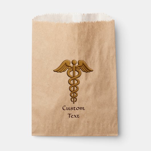Sachets En Papier Golden Double Snake Caduceus (Devant)