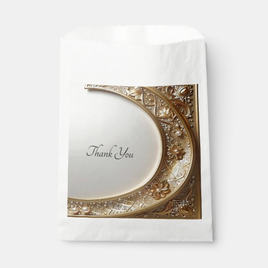 Sachets En Papier Golden Ornate Frame Favor Bag (Devant)