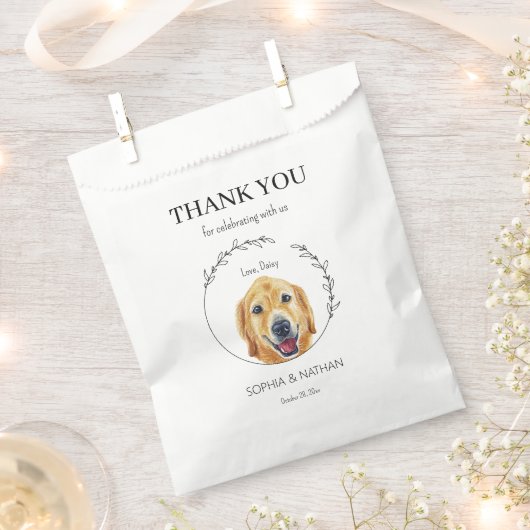 Sachets En Papier Golden Retriever Chien Mariage Merci Favoriser Sac (Coupé)