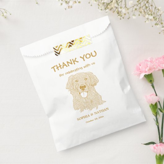 Sachets En Papier Golden Retriever Chien Merci personnalisé (Scellé)