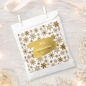 Sachets En Papier Golden Snowflakes Festive Mariage de Noël (Coupé)