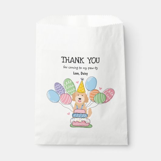 Sachets En Papier Goldendoodle Anniversaire Merci Favoriser Sac (Devant)