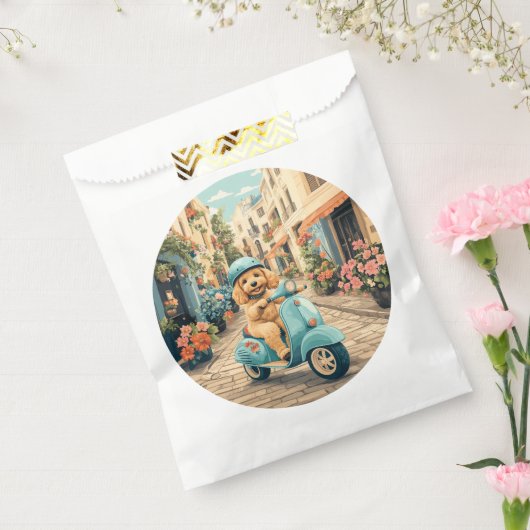 Sachets En Papier Goldendoodle Dog Riding Scooter European Streets (Scellé)