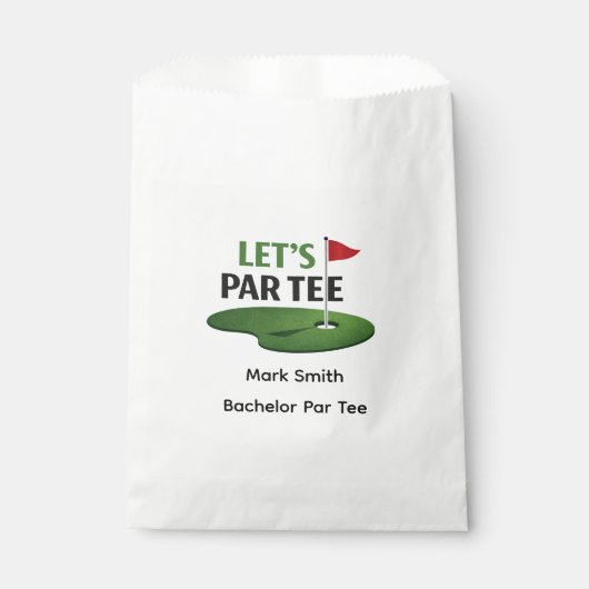 Sachets En Papier Golf Bachelor themed on green grass (Devant)