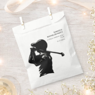Sachets En Papier Golfeur noir Voyage de golf Enterrement de vie de