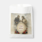 Sachets En Papier Goth Couple Zombie Mariage d'Halloween (Devant)