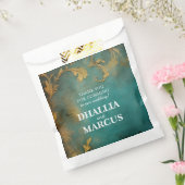 Sachets En Papier Goth Floral Turquoise Et Or (Scellé)