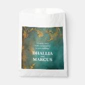 Sachets En Papier Goth Floral Turquoise Et Or (Devant)