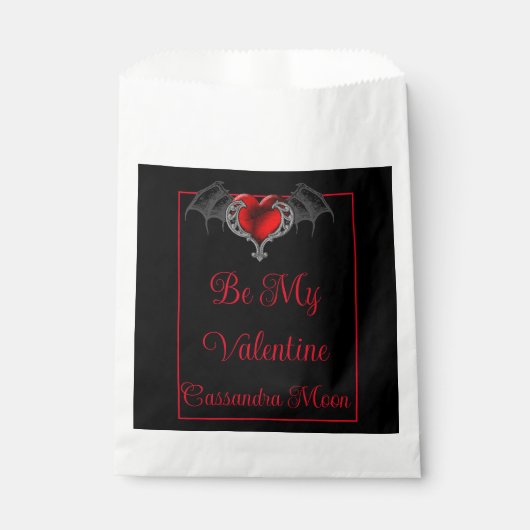 Sachets En Papier Goth Heart with Bat Wings Personnalisé (Devant)