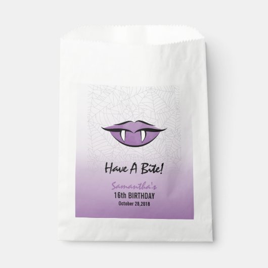 Sachets En Papier Goth Vampire Lèvres Halloween Anniversaire Favoris (Devant)