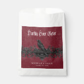 Sachets En Papier Gothic Black Raven Wine Darkly Ever After Wedding (Devant)