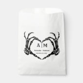 Sachets En Papier Gothic Halloween Skull Hand Heart Black Wedding (Devant)