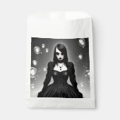 Sachets En Papier Gothique fille en robe noire Halloween (Devant)