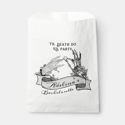 Sachets En Papier Gothique Mariée ou Mort Til Death Bachelorette Wee (Devant)