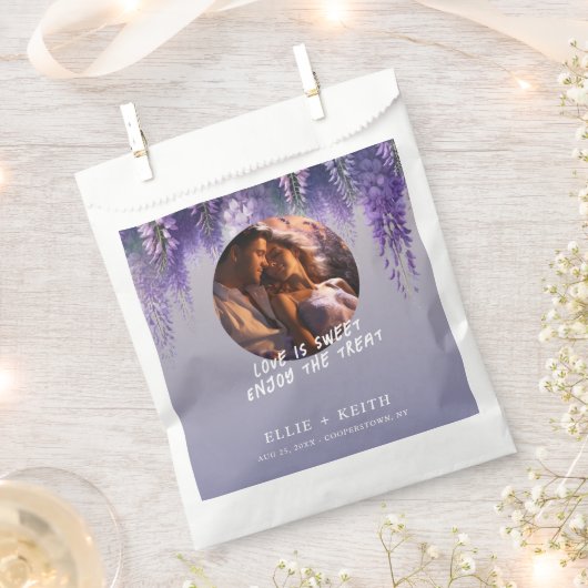 Sachets En Papier Gradient Whimsical violet Mariage photo floral (Coupé)
