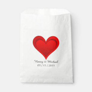 Sachets En Papier Gradients RED LOVE HEART + votre texte et vos idée