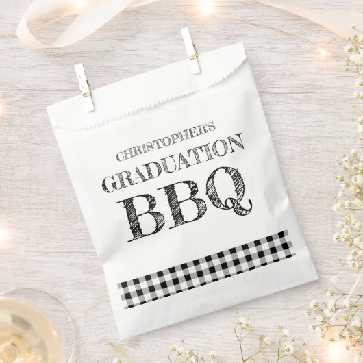 Sachets En Papier Graduation BBQ Gingham (Coupé)