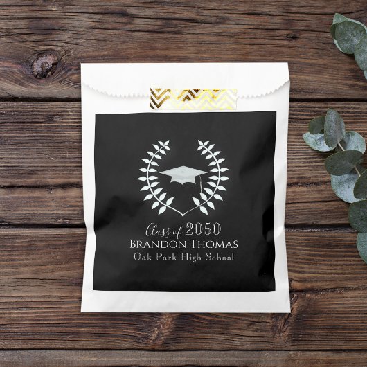 Sachets En Papier Graduation Black and White Candy Favoriser Simple