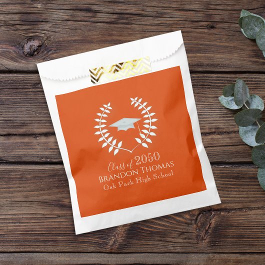 Sachets En Papier Graduation Classique Bonbons Faveurs Simple Orange