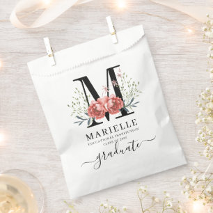 Sachets En Papier Graduation Floral Monogramme