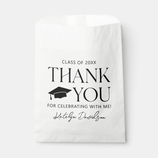 Sachets En Papier Graduation minimale de la série noire moderne (Devant)