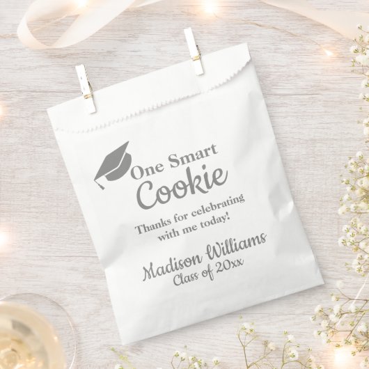 Sachets En Papier Graduation One Smart Cookie to go Treat Grey (Coupé)