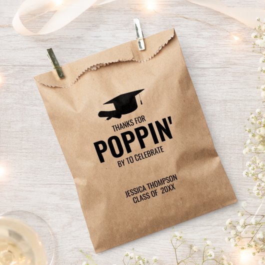 Sachets En Papier Graduation Party Popcorn Cookie Classe de 2024 (Coupé)