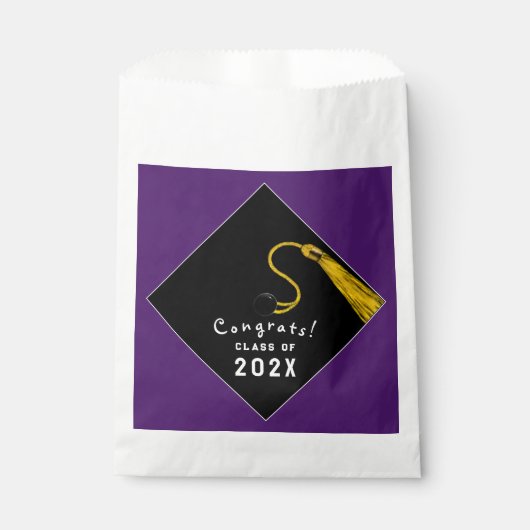 Sachets En Papier Graduation Purple Party Favoriser Sac (Devant)