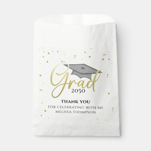 Sachets En Papier Gradué Gold Grad Calligraphie Merci simple (Devant)
