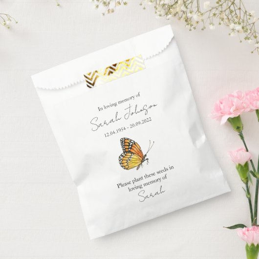 Sachets En Papier Graine funéraire commémorative papillon (Scellé)