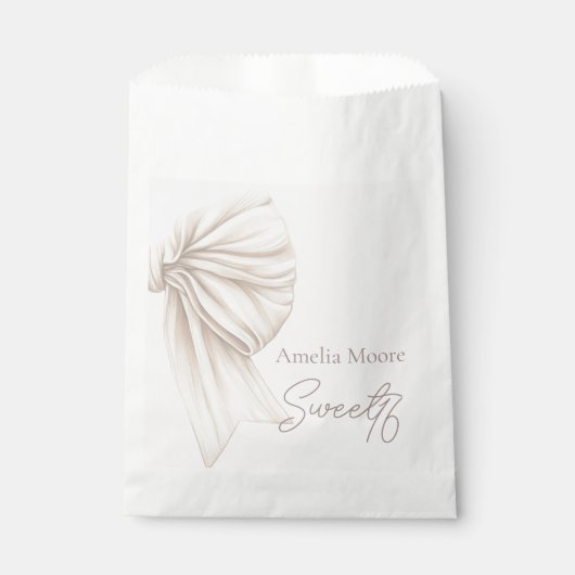 Sachets En Papier Grand Bow Boho Beige Sweet 16 (Devant)