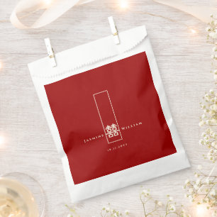 Sachets En Papier Grand Rectangle double bonheur Mariage chinois
