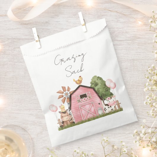 Sachets En Papier Grange Rose Animal Party Grazing Sack Favoriser le (Coupé)