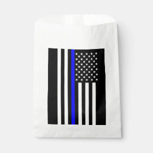 Sachets En Papier Graphique de la ligne bleue mince sur un drapeau a