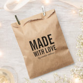 Sachets En Papier Gras Stylish Rustic Fabriqué avec amour (Coupé)