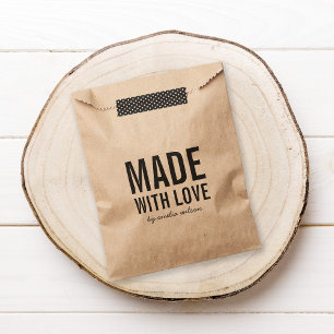 Sachets En Papier Gras Stylish Rustic Fabriqué avec amour