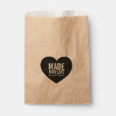 Sachets En Papier Gras Stylish Rustic Fabriqué avec coeur d'amour (Devant)