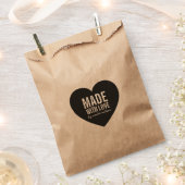 Sachets En Papier Gras Stylish Rustic Fabriqué avec coeur d'amour (Coupé)