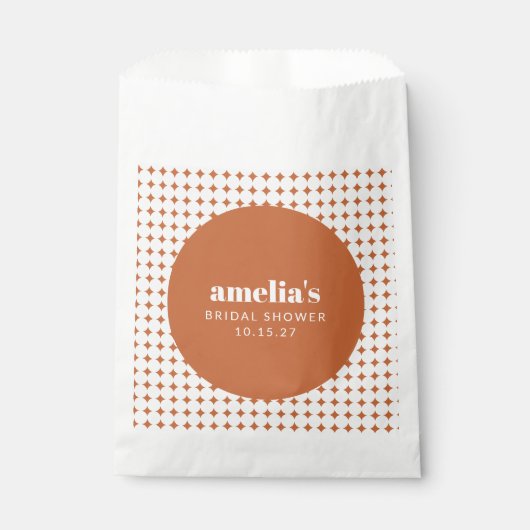 Sachets En Papier Gras Terracotta Retro Fête des mariées tendance pe (Devant)