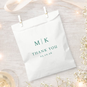 Sachets En Papier Gratitude Typographique Élégante Sarcelle