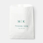 Sachets En Papier Gratitude Typographique Élégante Sarcelle (Devant)